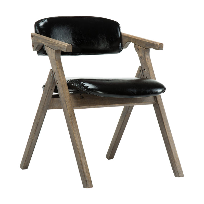 Fauteuils de salle à manger à dossier ouvert, fauteuil rembourré pliable avec pieds en bois