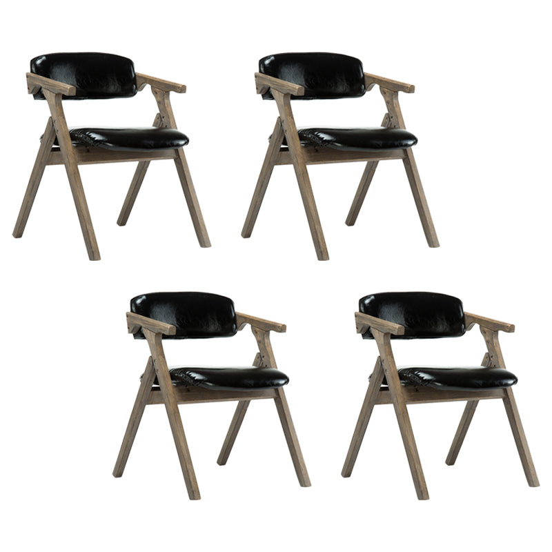 Fauteuils de salle à manger à dossier ouvert, fauteuil rembourré pliable avec pieds en bois