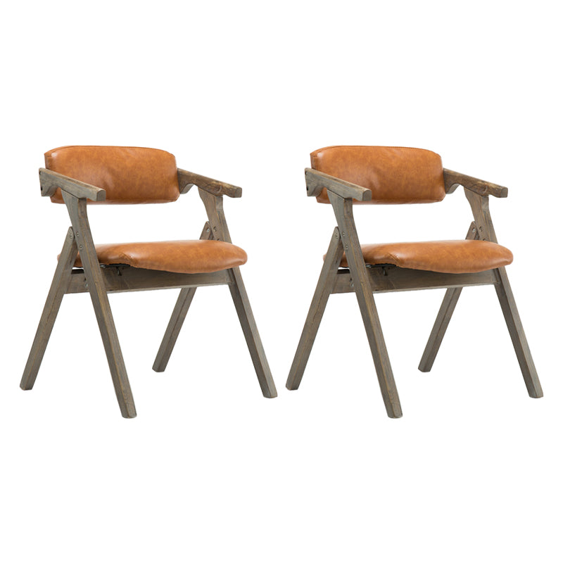 Fauteuils de salle à manger à dossier ouvert, fauteuil rembourré pliable avec pieds en bois