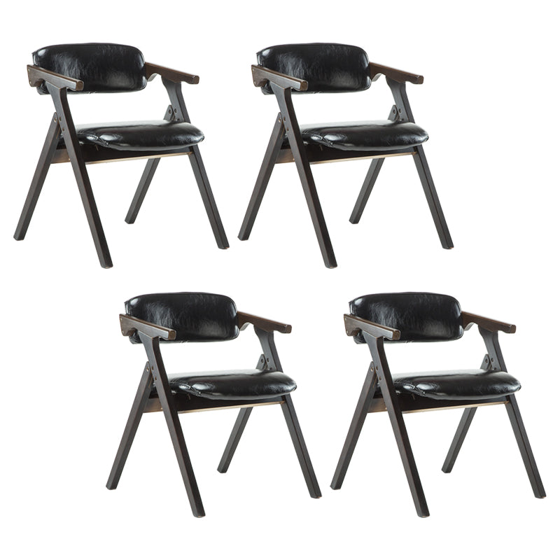 Fauteuils de salle à manger à dossier ouvert, fauteuil rembourré pliable avec pieds en bois