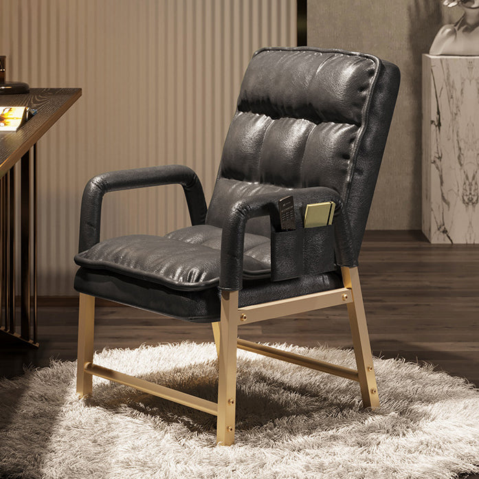 Chaise d'appoint rembourrée de Style contemporain, chaise de salle à manger simple avec bras à dossier solide, pour usage domestique