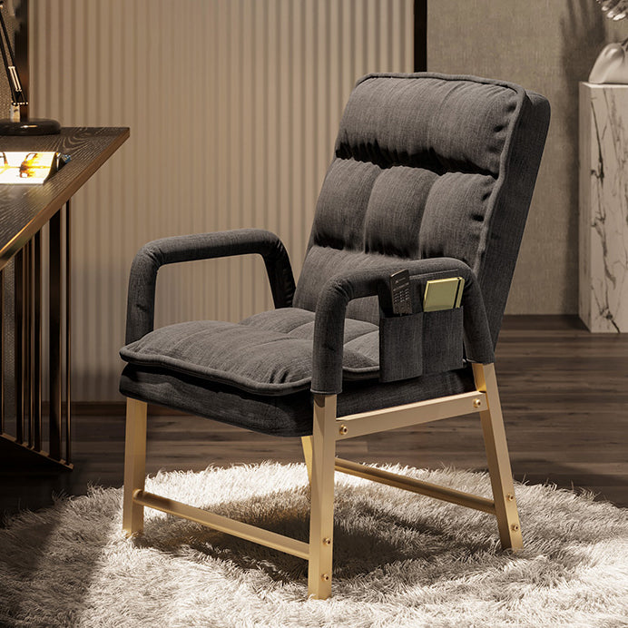 Chaise d'appoint rembourrée de Style contemporain, chaise de salle à manger simple avec bras à dossier solide, pour usage domestique