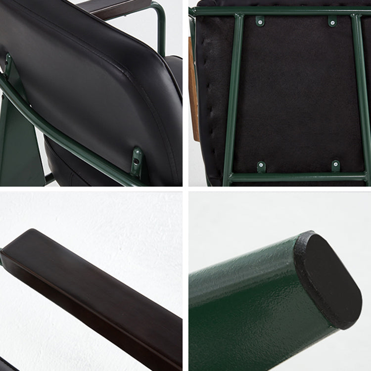 Silla de comedor de estilo industrial sillones abiertos tapizados con patas de metal