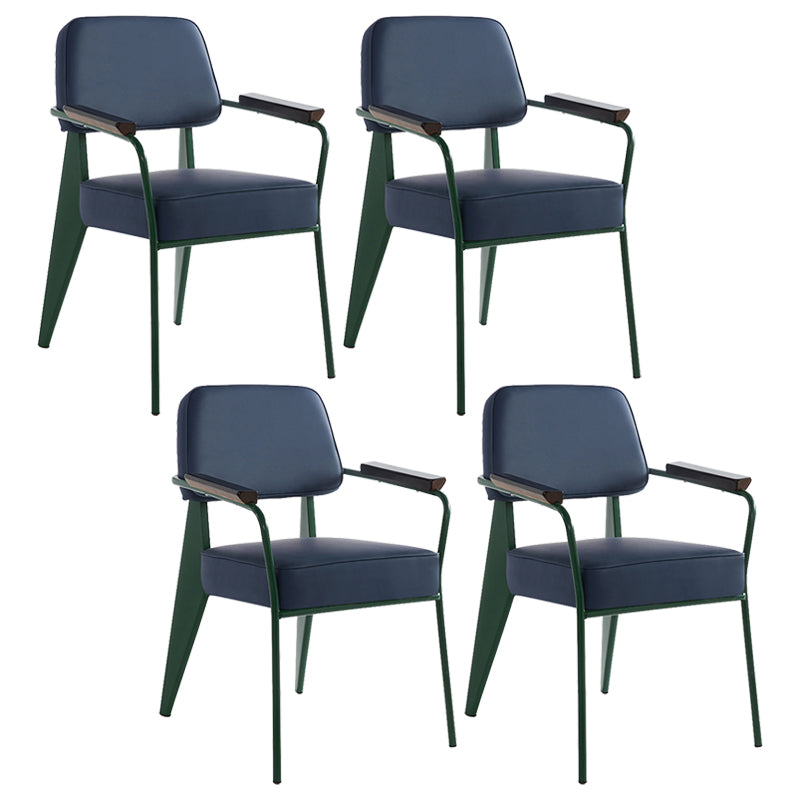 Silla de comedor de estilo industrial sillones abiertos tapizados con patas de metal