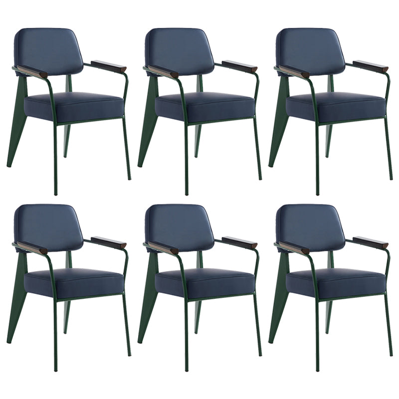 Silla de comedor de estilo industrial sillones abiertos tapizados con patas de metal