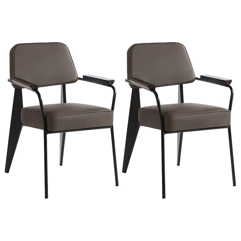 Silla de comedor de estilo industrial sillones abiertos tapizados con patas de metal