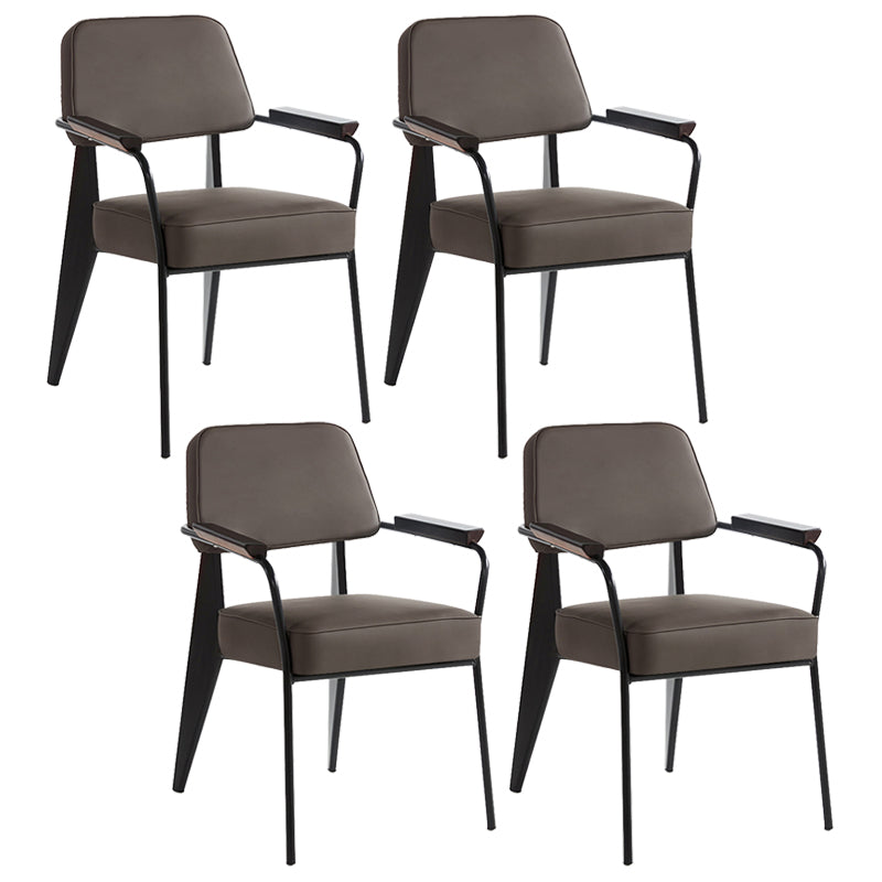 Silla de comedor de estilo industrial sillones abiertos tapizados con patas de metal