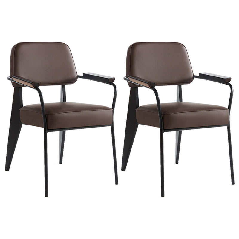 Silla de comedor de estilo industrial sillones abiertos tapizados con patas de metal
