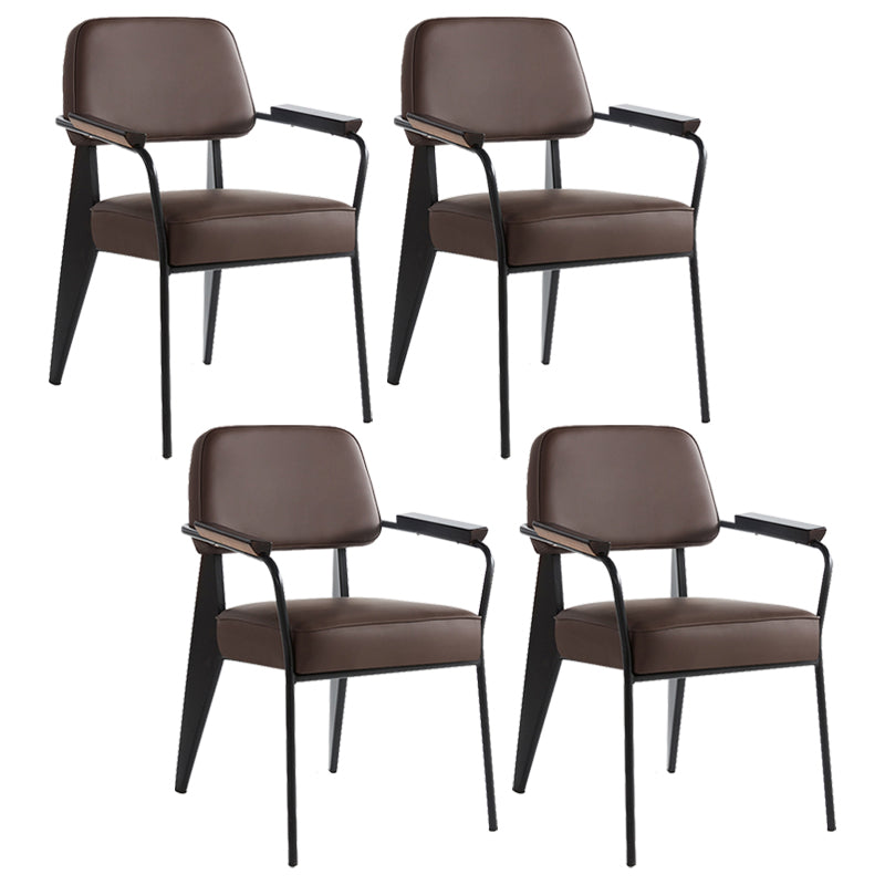 Silla de comedor de estilo industrial sillones abiertos tapizados con patas de metal