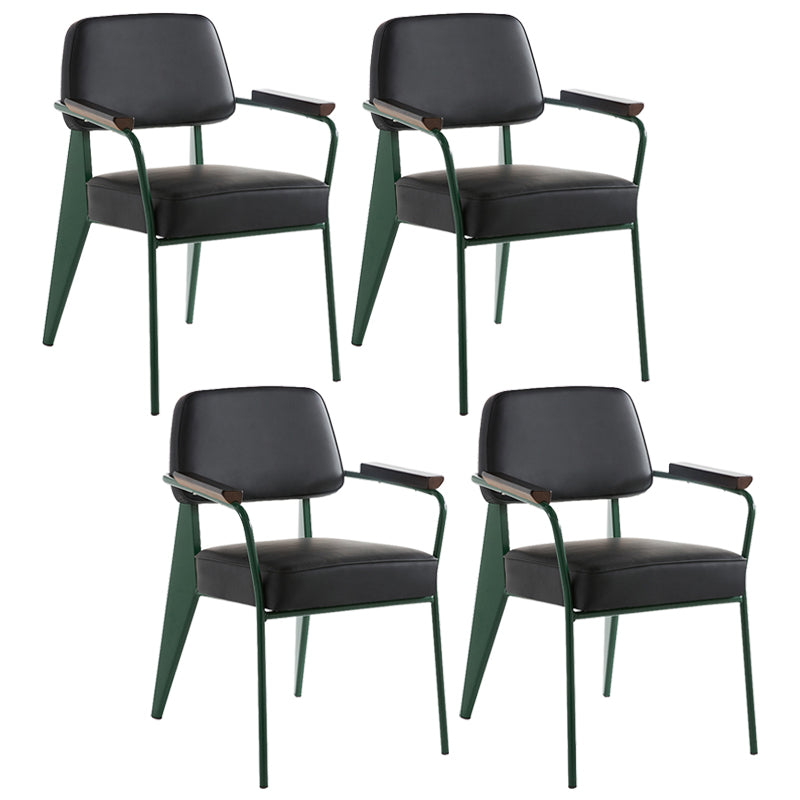 Silla de comedor de estilo industrial sillones abiertos tapizados con patas de metal