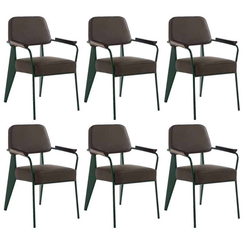 Silla de comedor de estilo industrial sillones abiertos tapizados con patas de metal
