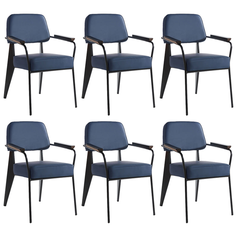 Silla de comedor de estilo industrial sillones abiertos tapizados con patas de metal