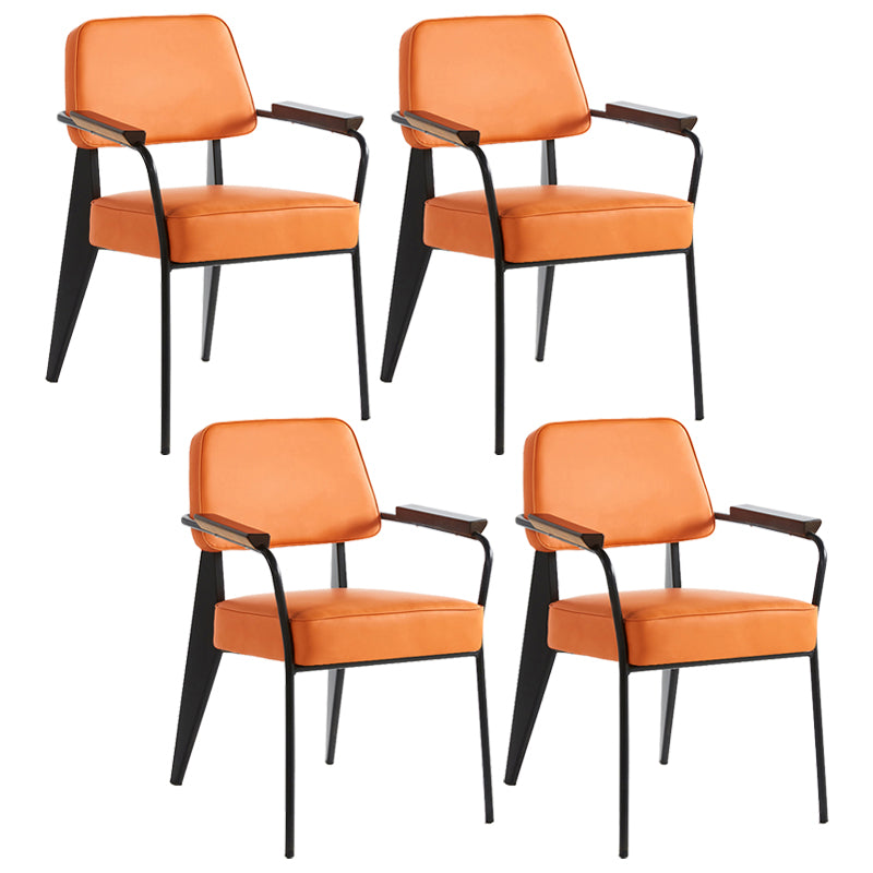 Silla de comedor de estilo industrial sillones abiertos tapizados con patas de metal