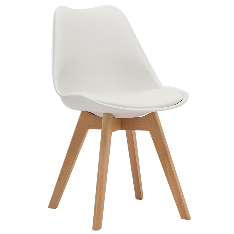 Contemporary Style Dining Room Chairs Solid Armless Chairs with Wooden Legs
