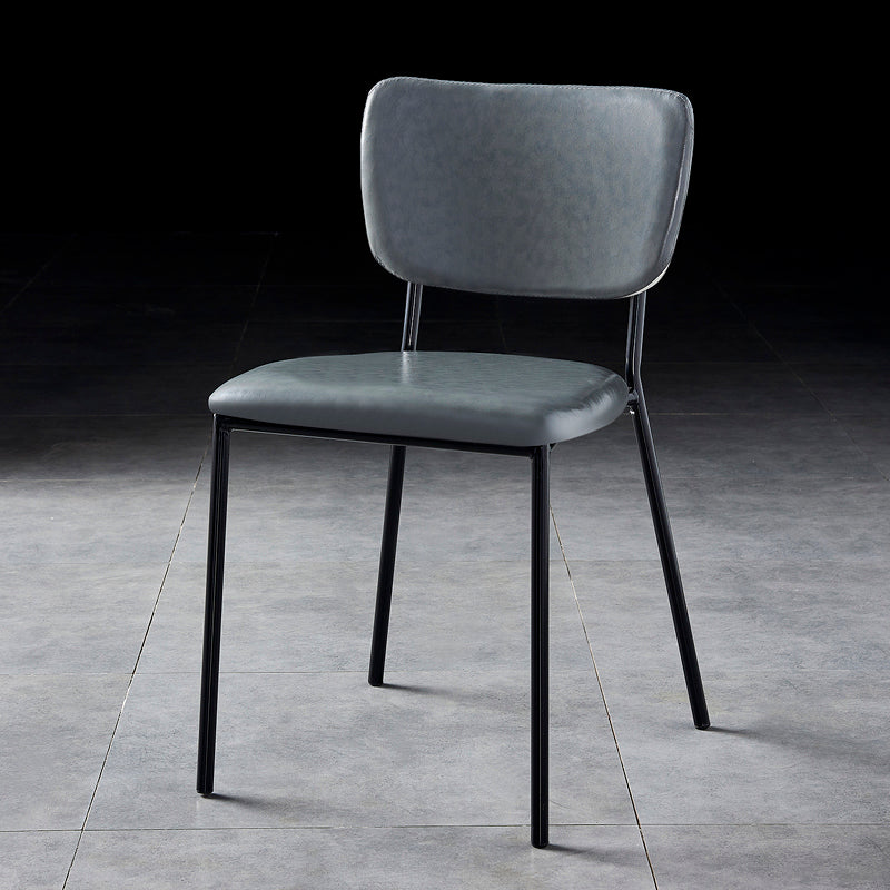 Scandinavian Style Metal Chair Set Kitchen Open Back Stackable Side Chairs