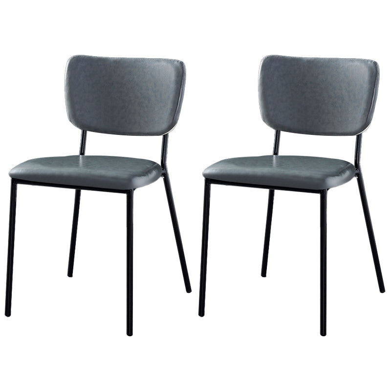 Scandinavian Style Metal Chair Set Kitchen Open Back Stackable Side Chairs