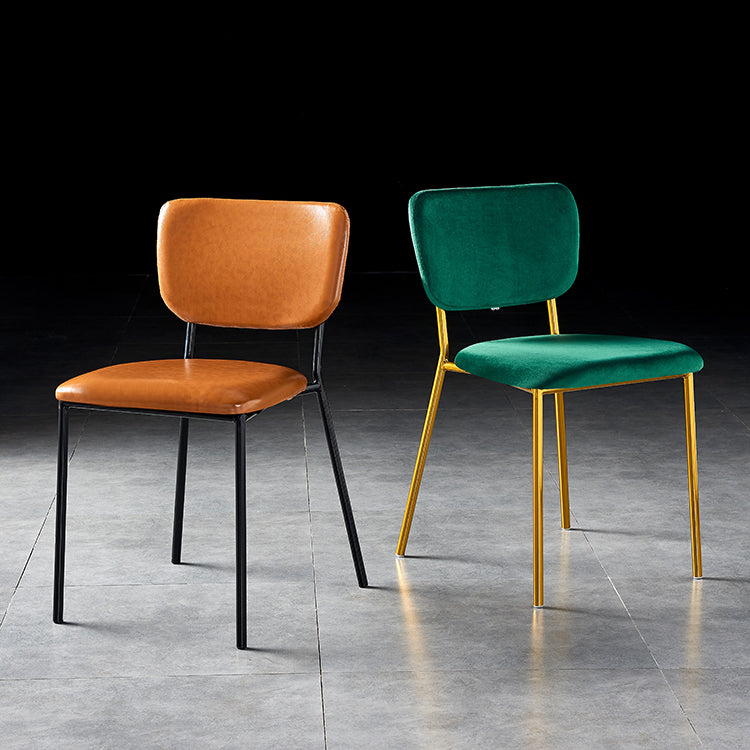 Scandinavian Style Metal Chair Set Kitchen Open Back Stackable Side Chairs