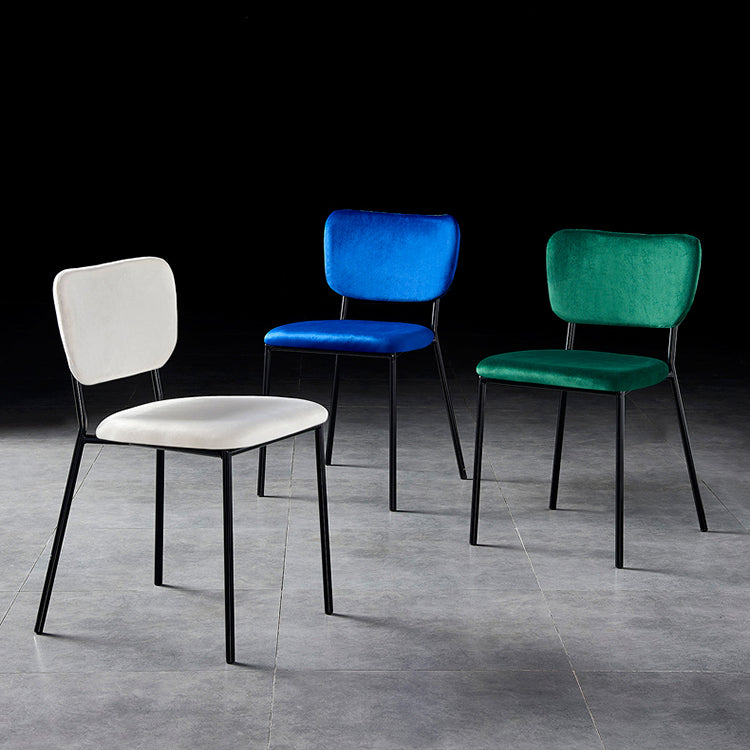 Scandinavian Style Metal Chair Set Kitchen Open Back Stackable Side Chairs