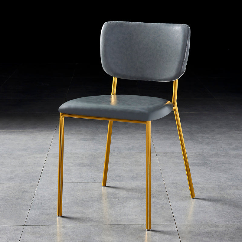 Scandinavian Style Metal Chair Set Kitchen Open Back Stackable Side Chairs