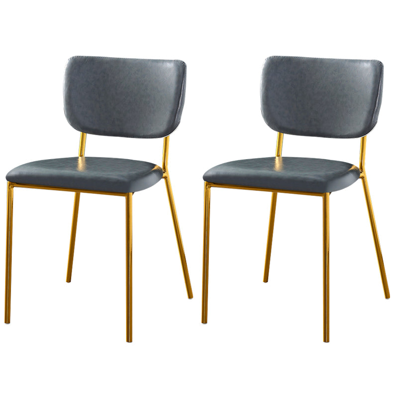 Scandinavian Style Metal Chair Set Kitchen Open Back Stackable Side Chairs