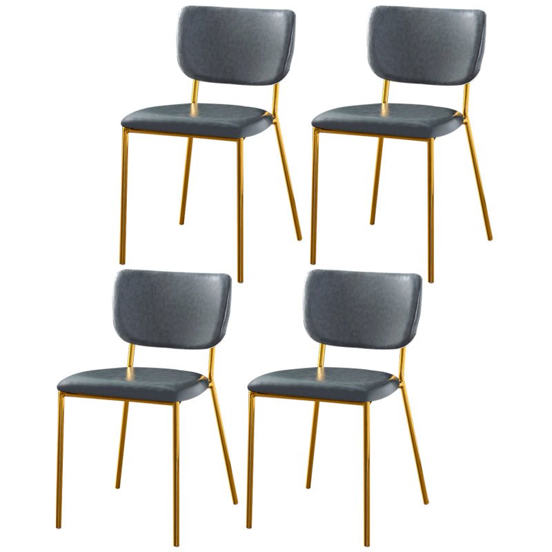 Scandinavian Style Metal Chair Set Kitchen Open Back Stackable Side Chairs