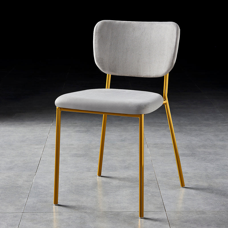 Scandinavian Style Metal Chair Set Kitchen Open Back Stackable Side Chairs