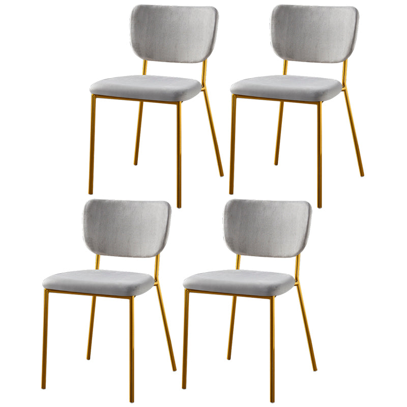Scandinavian Style Metal Chair Set Kitchen Open Back Stackable Side Chairs