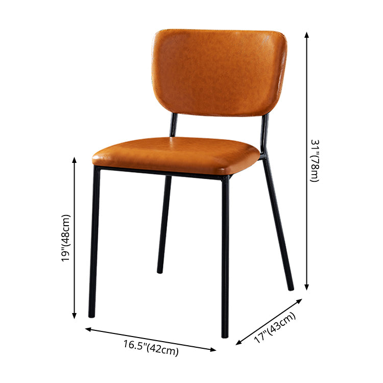 Scandinavian Style Metal Chair Set Kitchen Open Back Stackable Side Chairs