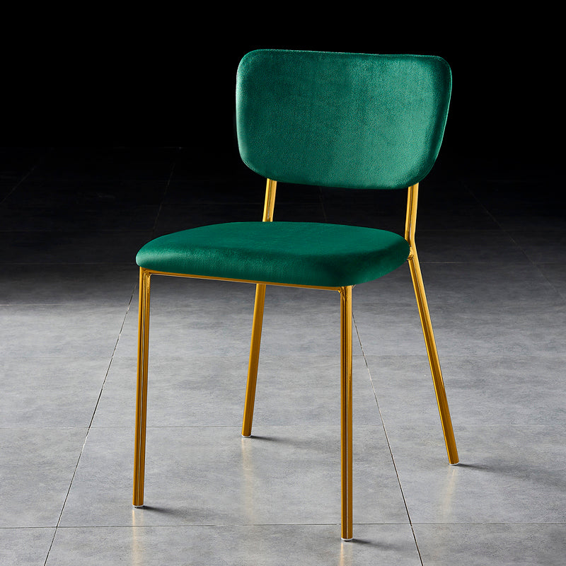 Scandinavian Style Metal Chair Set Kitchen Open Back Stackable Side Chairs