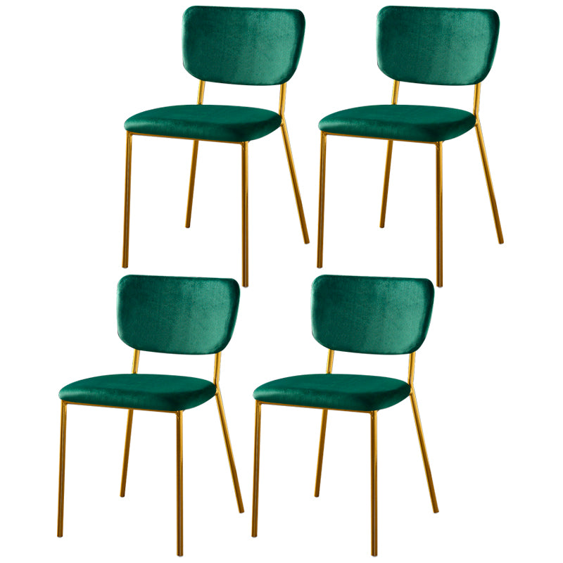 Scandinavian Style Metal Chair Set Kitchen Open Back Stackable Side Chairs