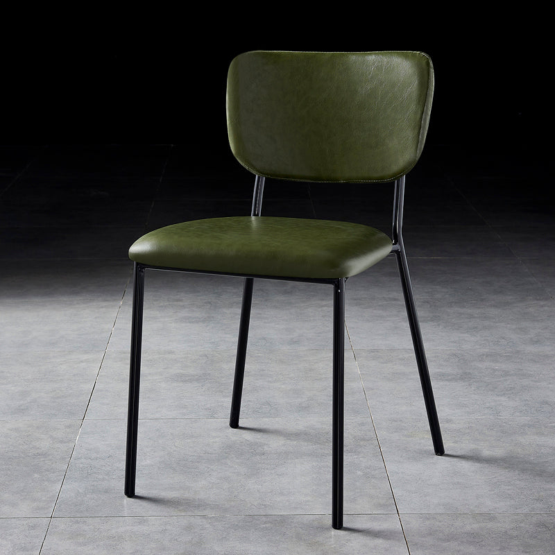 Scandinavian Style Metal Chair Set Kitchen Open Back Stackable Side Chairs
