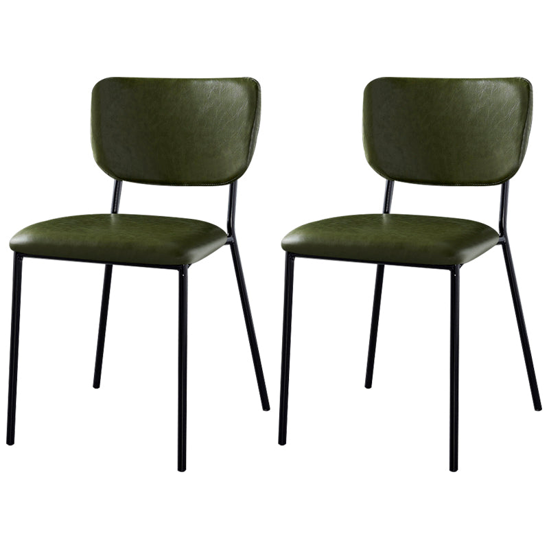 Scandinavian Style Metal Chair Set Kitchen Open Back Stackable Side Chairs