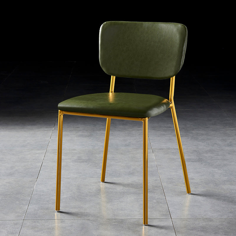 Scandinavian Style Metal Chair Set Kitchen Open Back Stackable Side Chairs