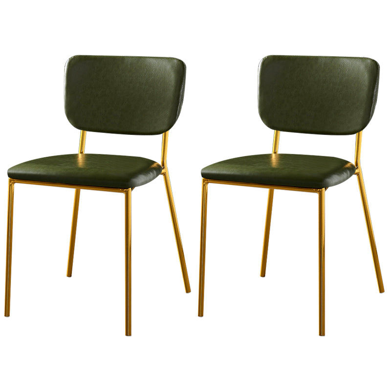 Scandinavian Style Metal Chair Set Kitchen Open Back Stackable Side Chairs
