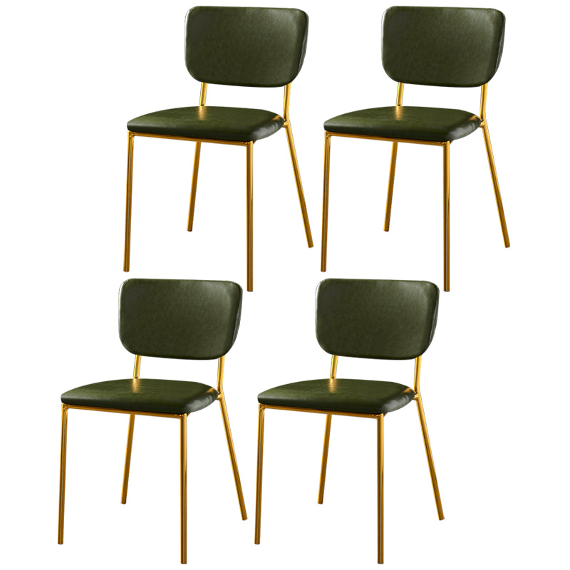 Scandinavian Style Metal Chair Set Kitchen Open Back Stackable Side Chairs