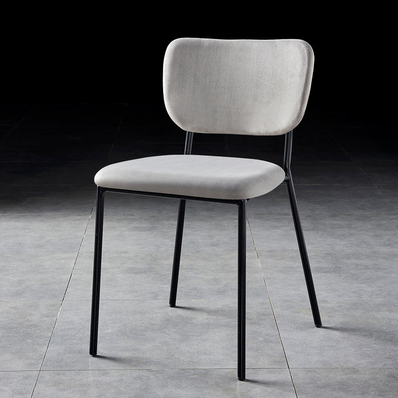 Scandinavian Style Metal Chair Set Kitchen Open Back Stackable Side Chairs