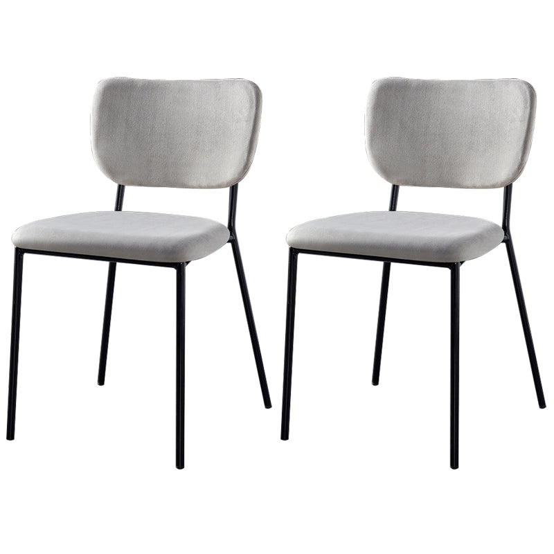 Scandinavian Style Metal Chair Set Kitchen Open Back Stackable Side Chairs