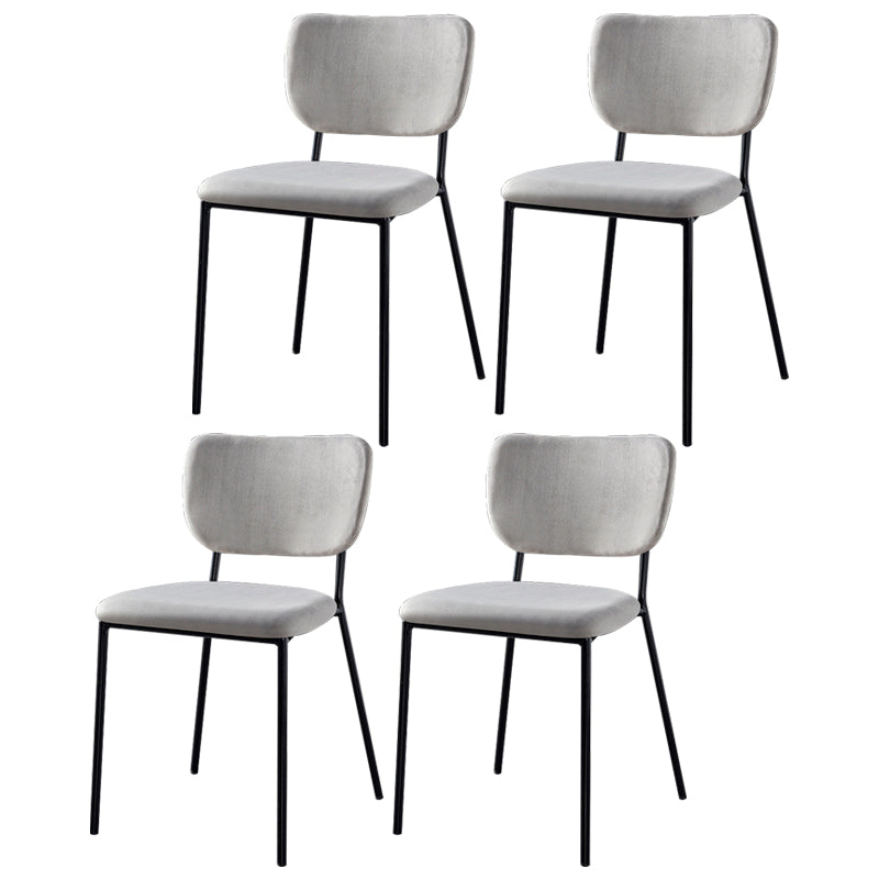Scandinavian Style Metal Chair Set Kitchen Open Back Stackable Side Chairs