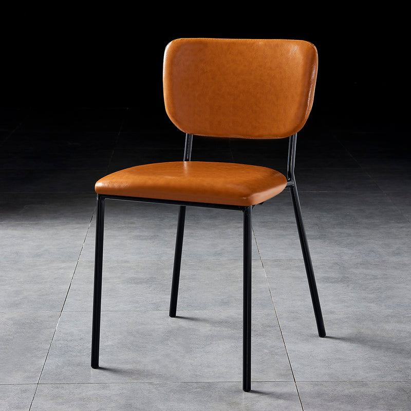 Scandinavian Style Metal Chair Set Kitchen Open Back Stackable Side Chairs