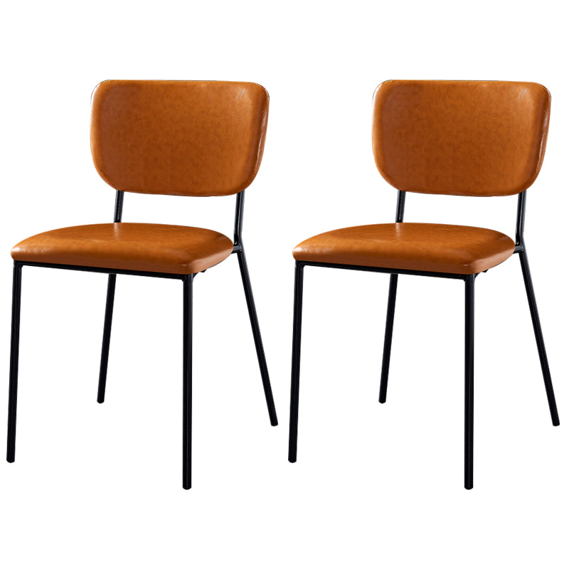 Scandinavian Style Metal Chair Set Kitchen Open Back Stackable Side Chairs
