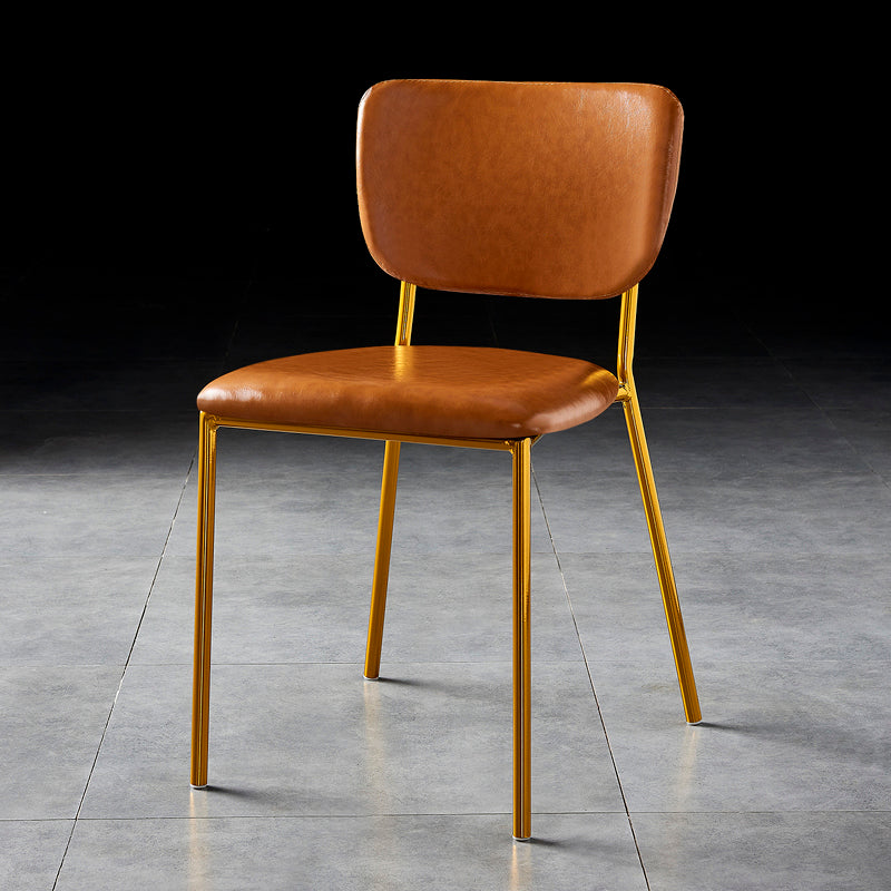 Scandinavian Style Metal Chair Set Kitchen Open Back Stackable Side Chairs