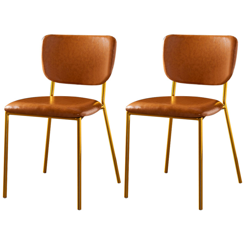 Scandinavian Style Metal Chair Set Kitchen Open Back Stackable Side Chairs