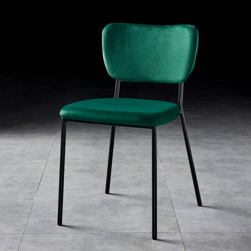 Scandinavian Style Metal Chair Set Kitchen Open Back Stackable Side Chairs