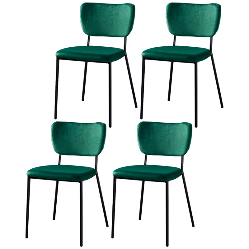 Scandinavian Style Metal Chair Set Kitchen Open Back Stackable Side Chairs