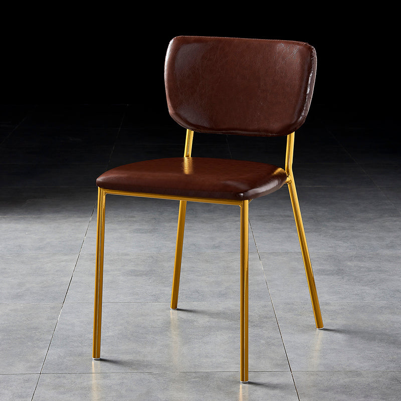 Scandinavian Style Metal Chair Set Kitchen Open Back Stackable Side Chairs