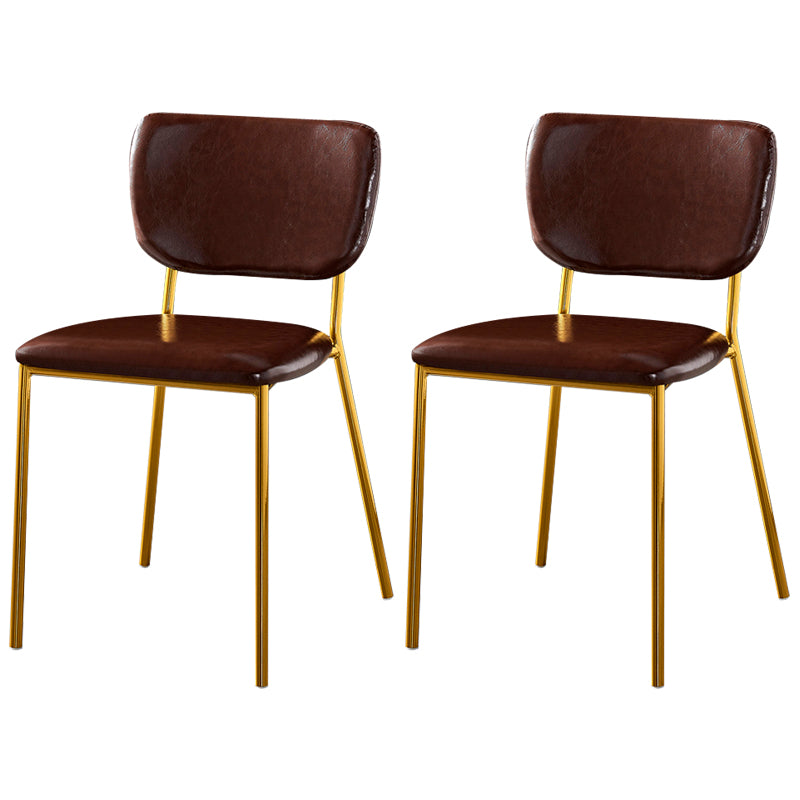 Scandinavian Style Metal Chair Set Kitchen Open Back Stackable Side Chairs