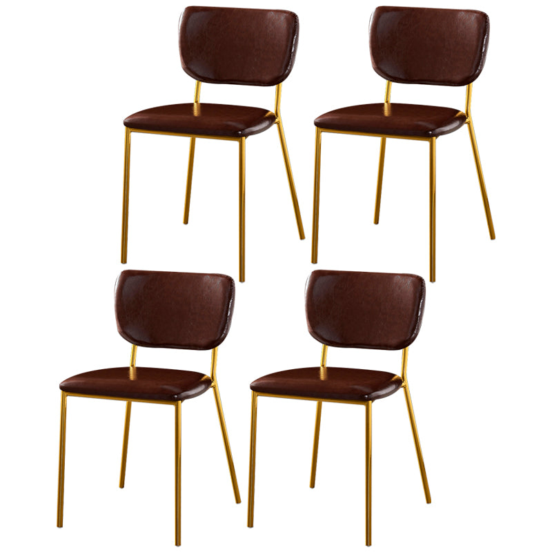 Scandinavian Style Metal Chair Set Kitchen Open Back Stackable Side Chairs