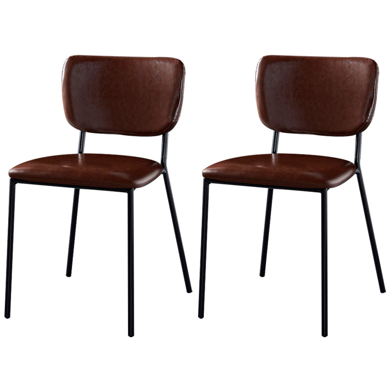 Scandinavian Style Metal Chair Set Kitchen Open Back Stackable Side Chairs