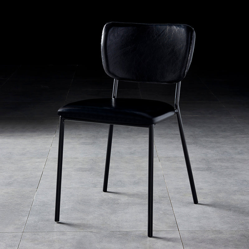 Scandinavian Style Metal Chair Set Kitchen Open Back Stackable Side Chairs