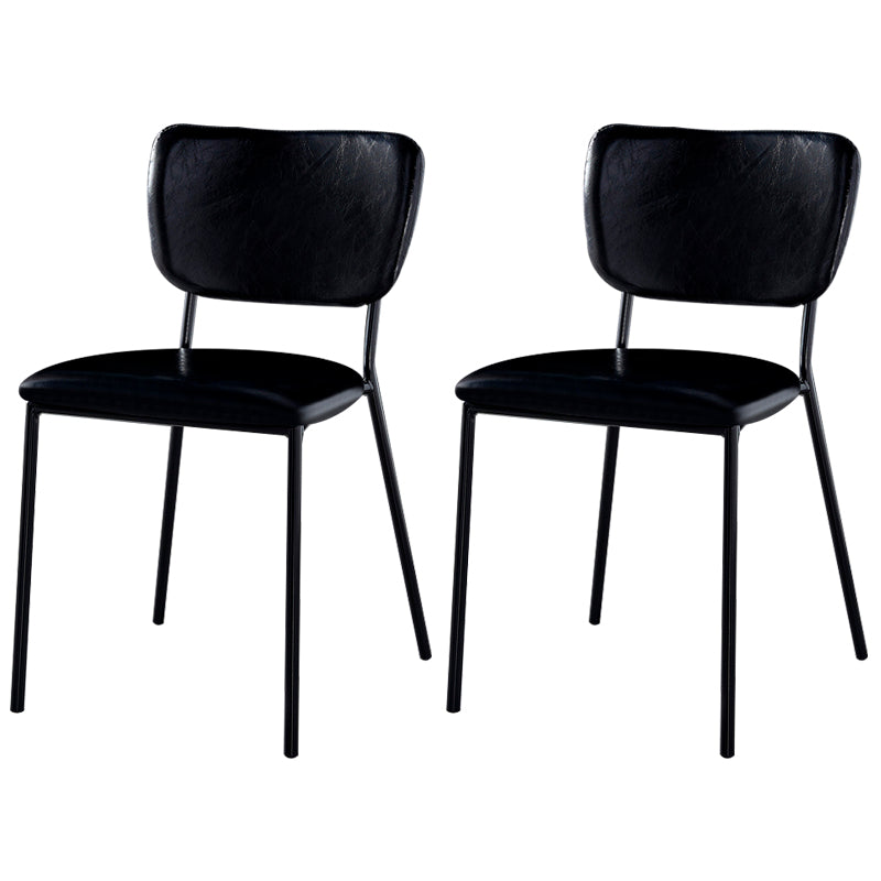 Scandinavian Style Metal Chair Set Kitchen Open Back Stackable Side Chairs
